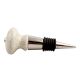 Cream And Black Crackle Ceramic Wine Stopper